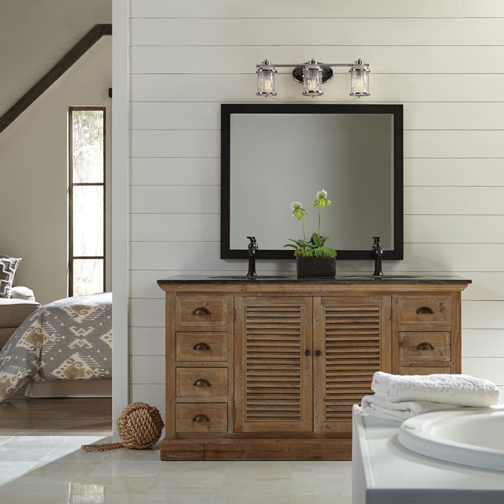 Applique murale en métal et verre clair grainé chrome poli - Maisons du Monde