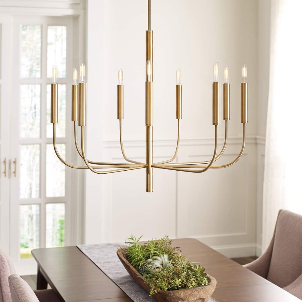 Lustre en métal laiton bruni — vue 3