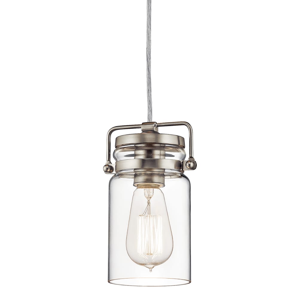 Suspension en métal et verre nickel brossé — vue 3