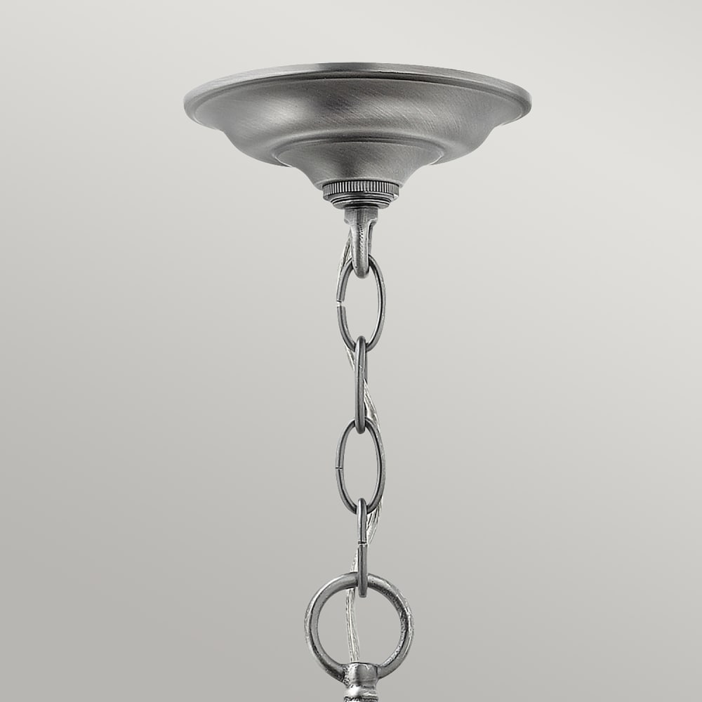 Suspension en métal et verre transparent étain — vue 3