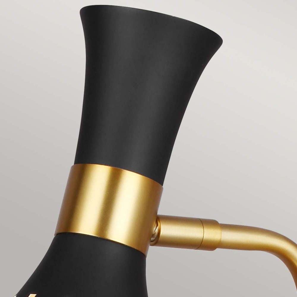 Lampe de table en métal noir minuit / laiton bruni H:635cm — vue 4