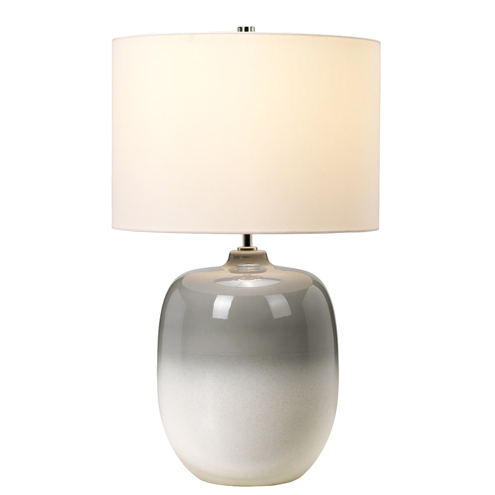 Lampe de table en céramique gris clair , blanc craie H:61,5cm