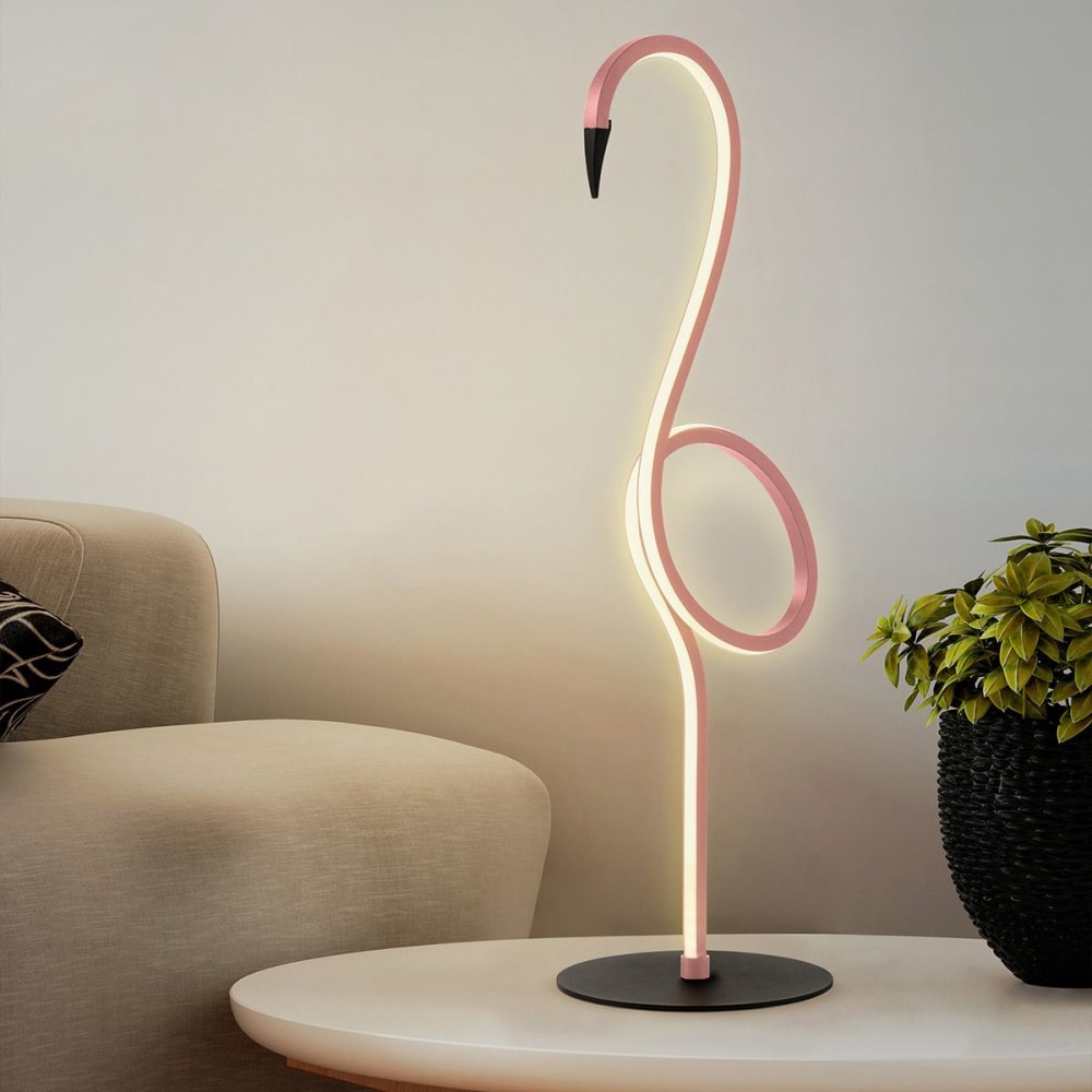Lampe à poser LED en métal rose H:50cm — vue 3
