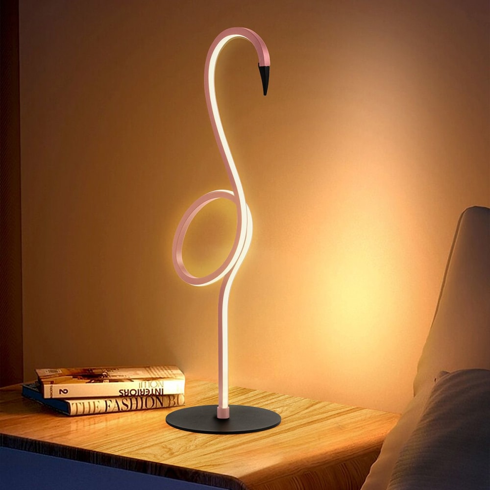 Lampe à poser LED en métal rose H:50cm — vue 4