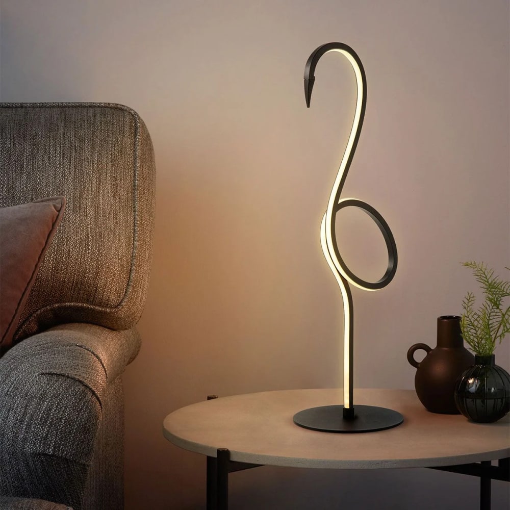 Lampe à poser LED en métal noir H:50cm — vue 3