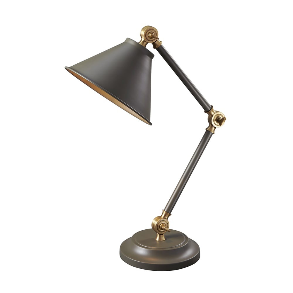 Lampe à poser en métal gris et doré H: 52cm