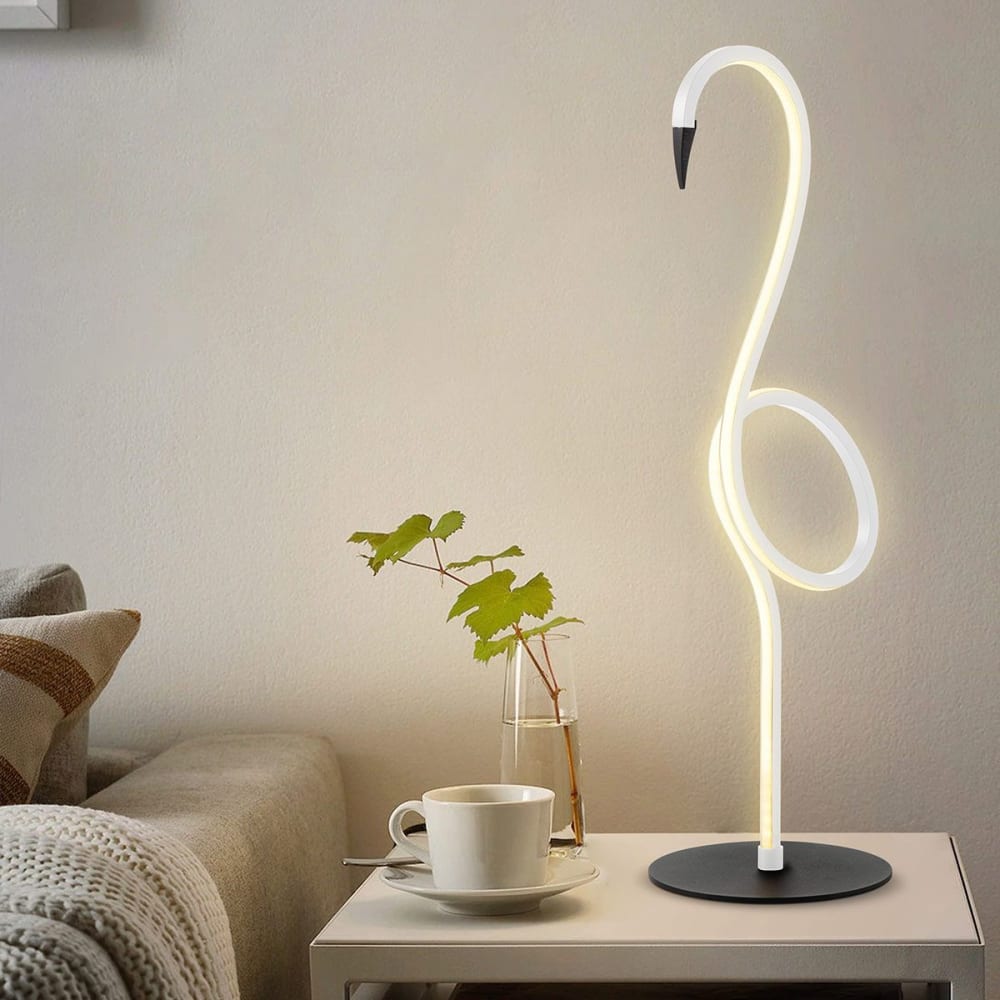 Lampe à poser LED en métal, Blanc H:50cm — vue 3