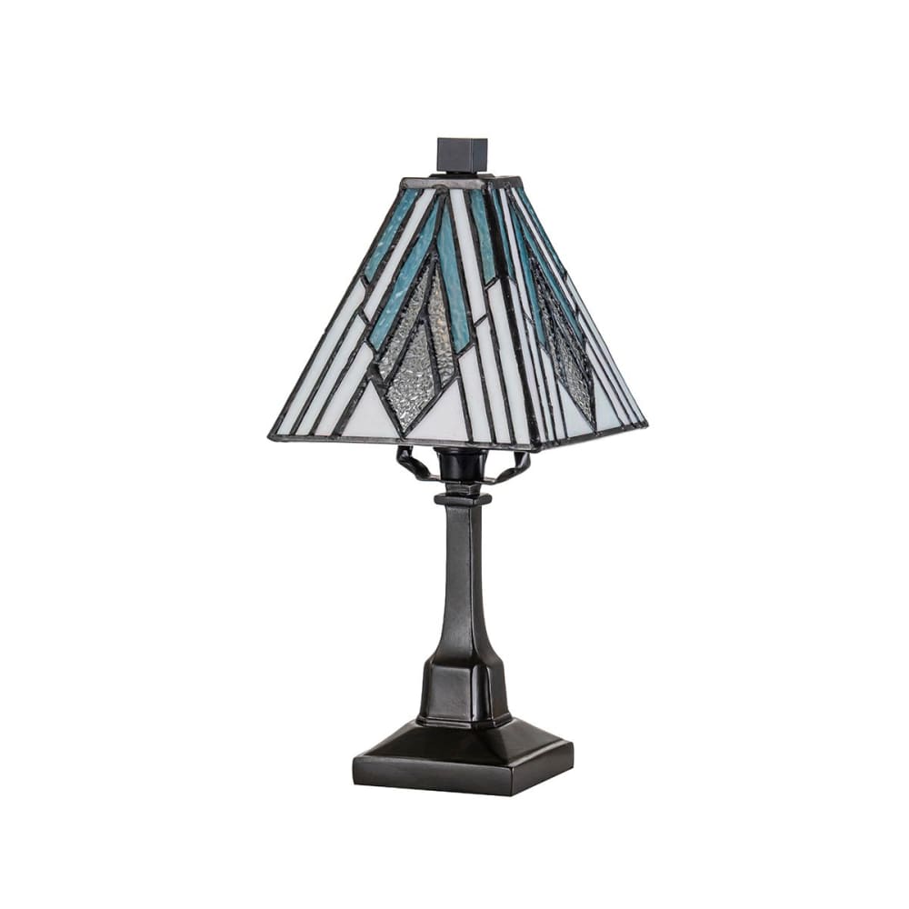 Lampe de table verre et acier bronze vintage 32,3 cm de hauteur — vue 3