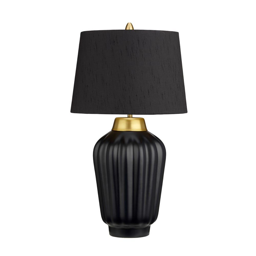 Lampe de table en céramique, noir et Laiton brossé H:56,2cm