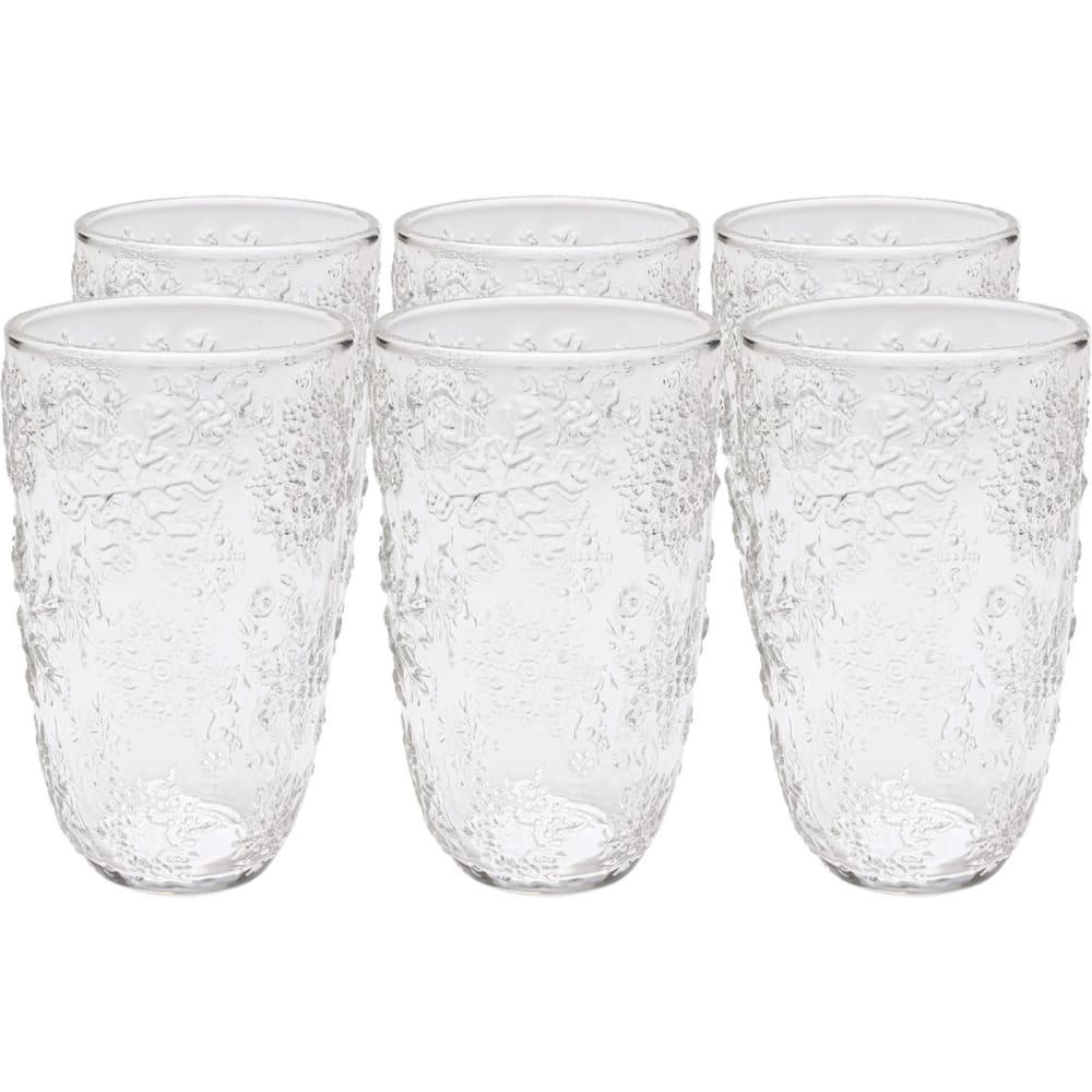 Lot de 6 - verre à eau flocons de neige en verre
