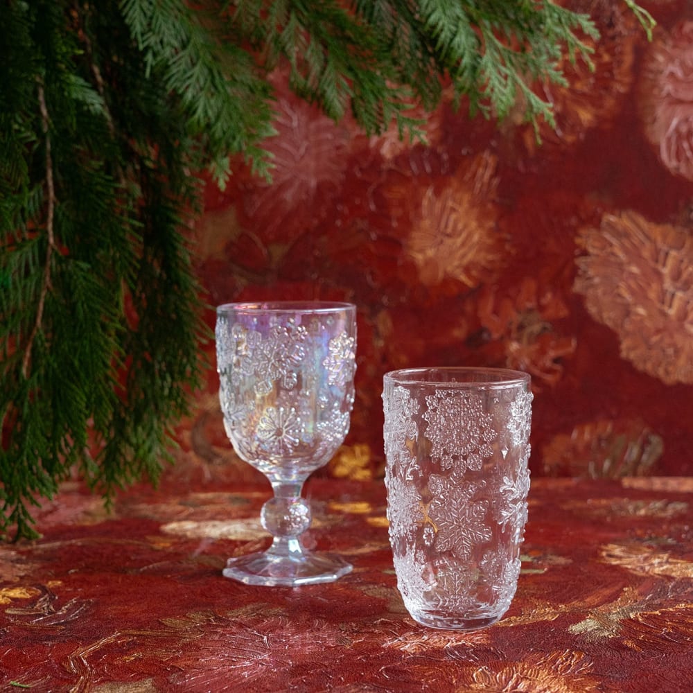 Lot de 6 - verre à eau flocons de neige en verre - Maisons du Monde