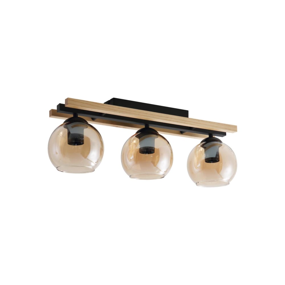 Lindby Deckenlampe aus Holz, schwarz style modern - Holz
