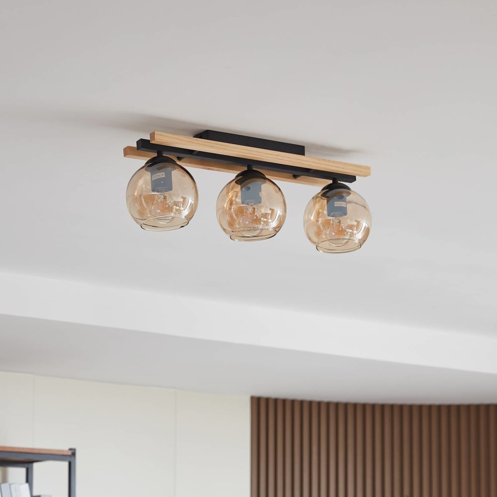 Deckenlampe aus Holz, schwarz - Maisons Du Monde