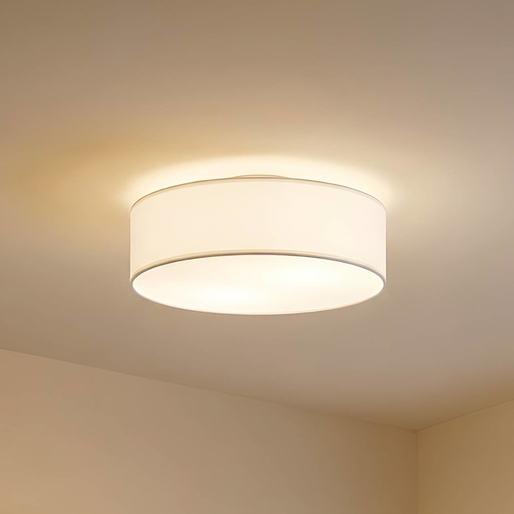 Lindby Plafonnier tissu en textile beige style contemporain