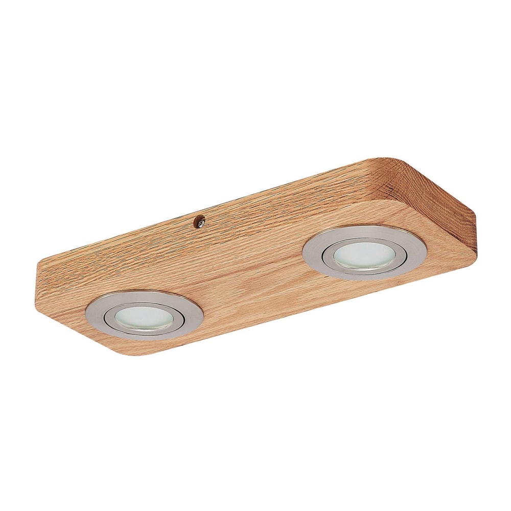 Lindby Deckenlampe aus Holz, Holz hell, Nickel satin style modern Braun Holz