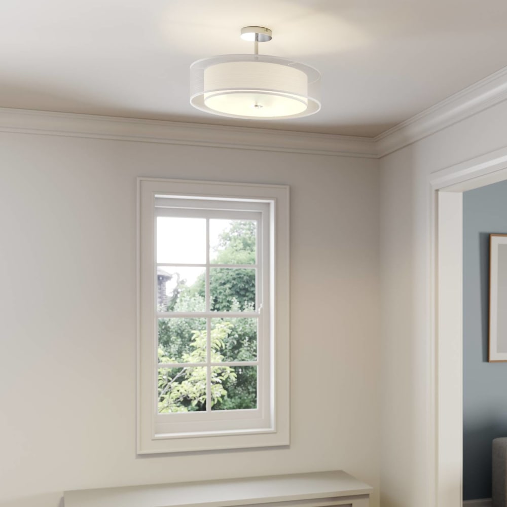 Deckenlampe aus Textil, weiß - Maisons Du Monde