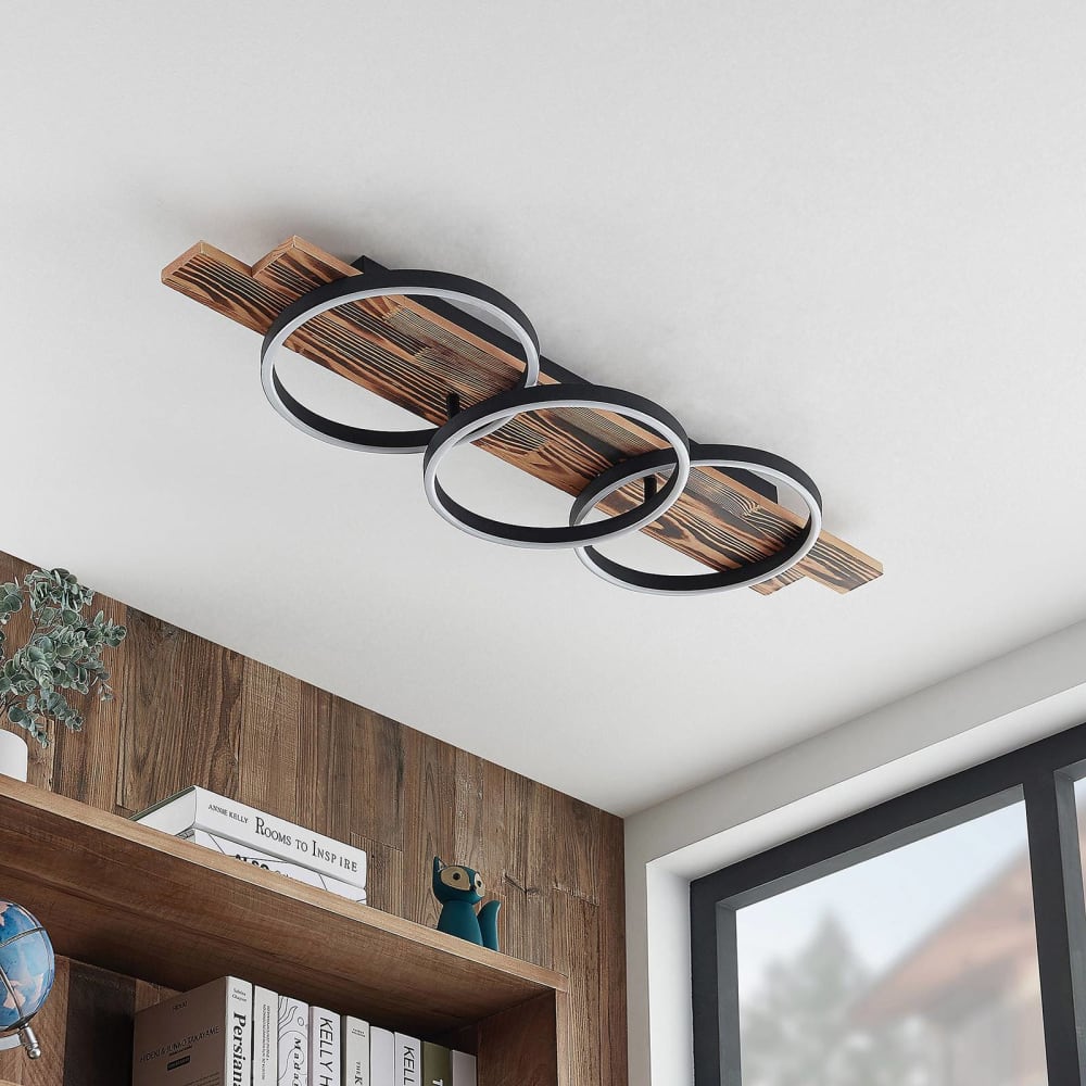 Plafonnier led en bois marron - Maisons du Monde