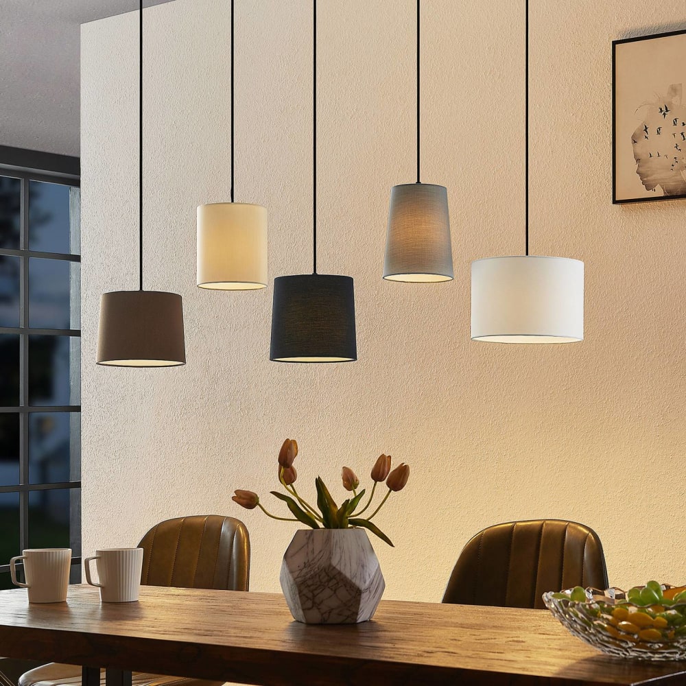 Lindby Pendelleuchte aus Holz, Holz natur, schwarz, grau, beige, braun, weiß style modern - Holz