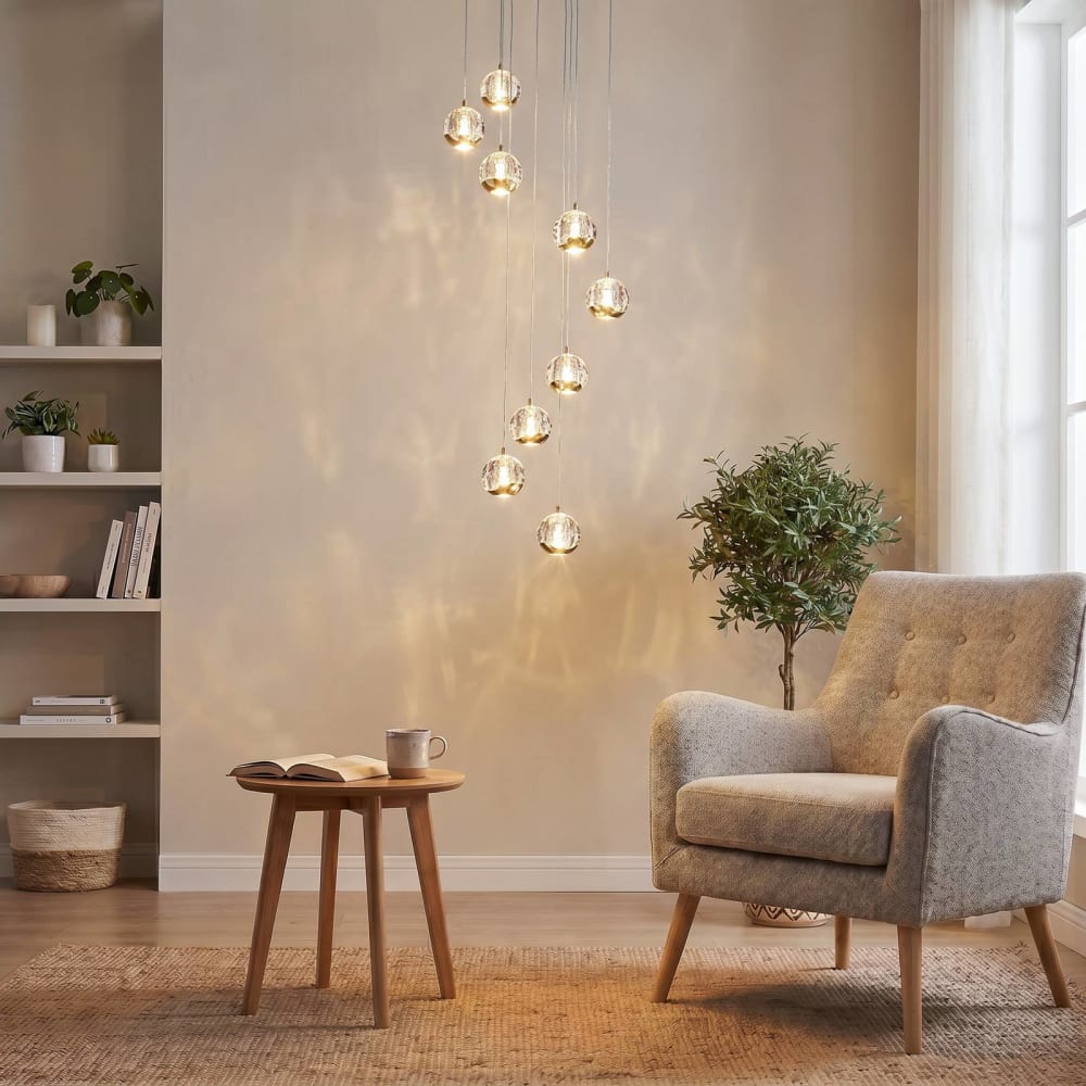 Lucande Pendelleuchte aus Glas, gold / messing style modern - Glas