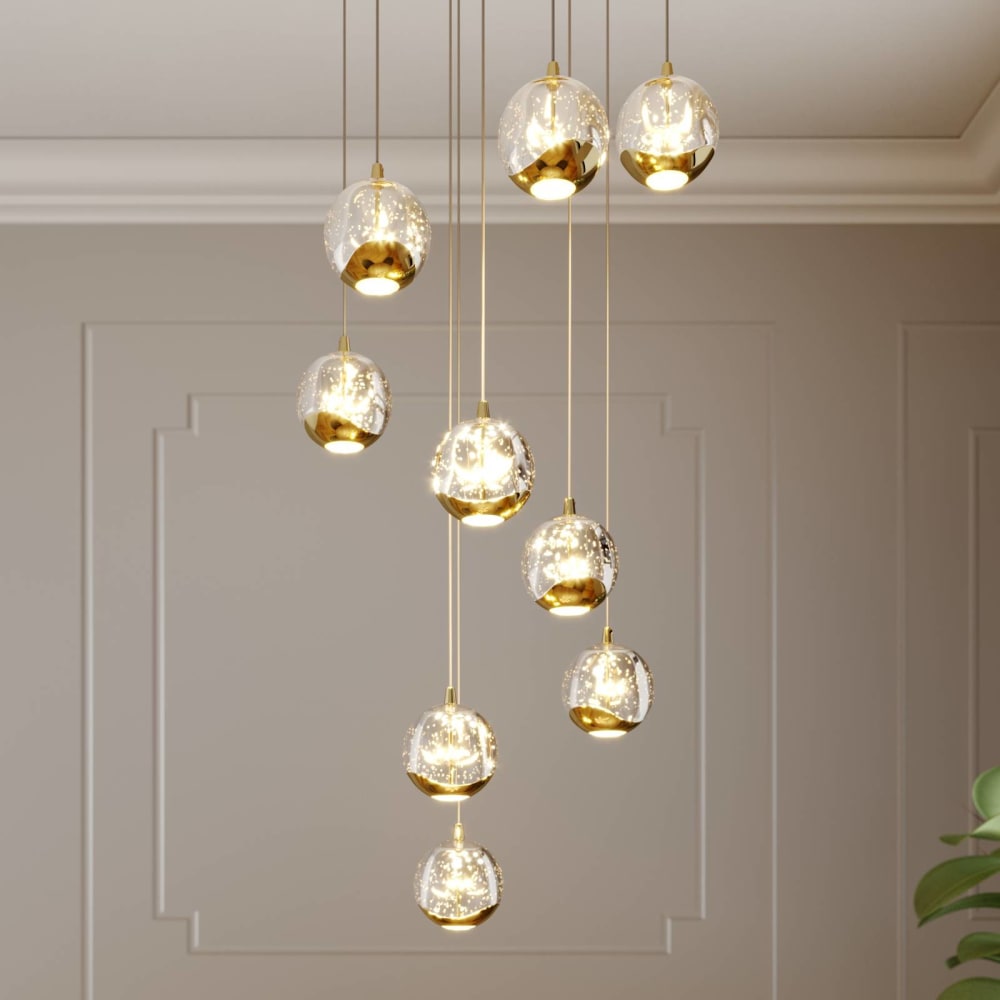 Suspension en verre en Verre Doré