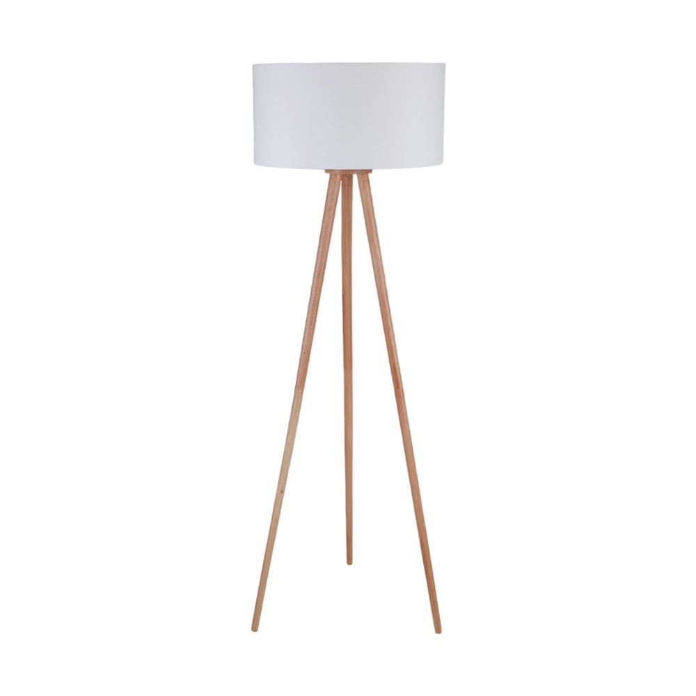 Lindby Stehlampe aus Textil, weiß style modern - Stoff