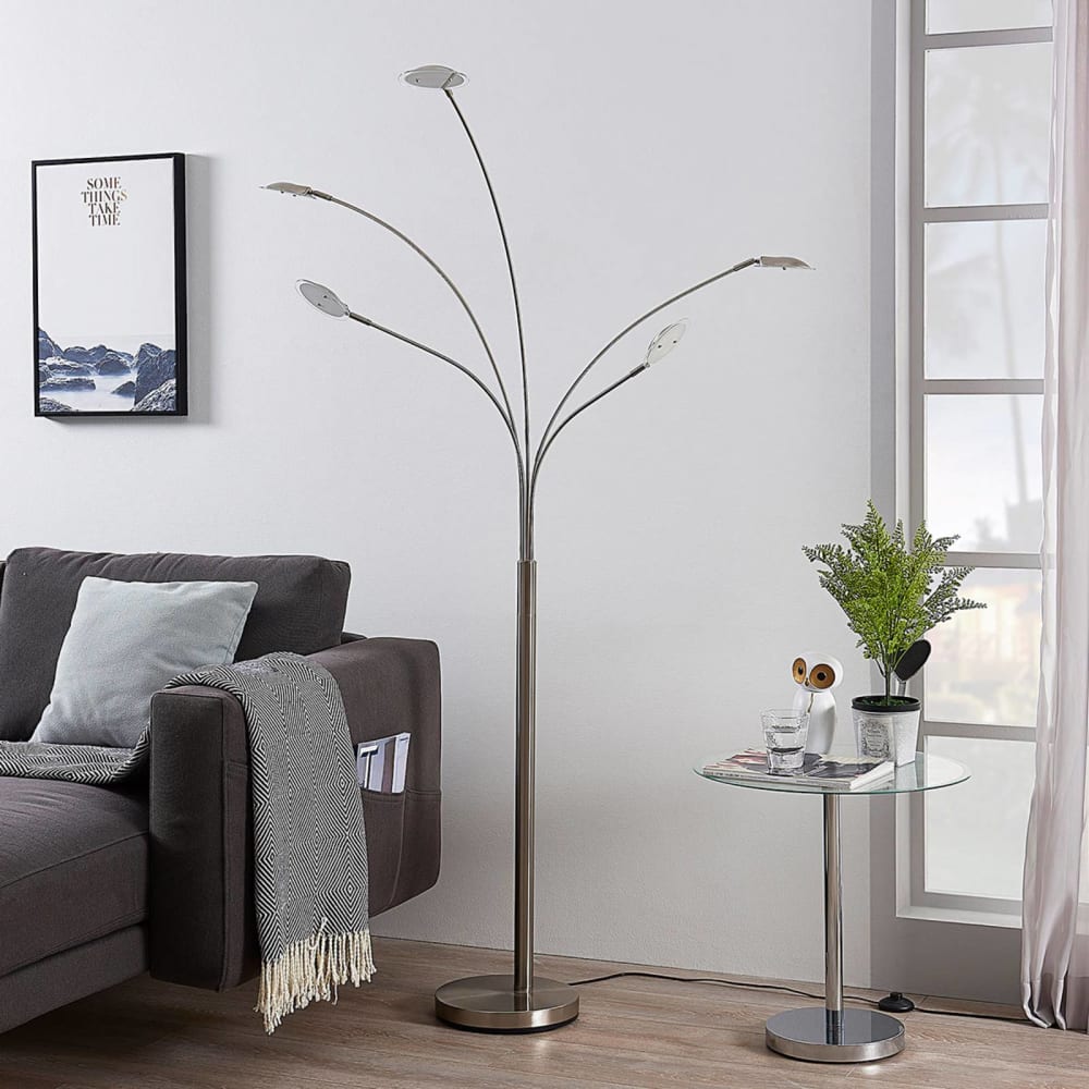 Lampadaire led en métal gris - Maisons du Monde