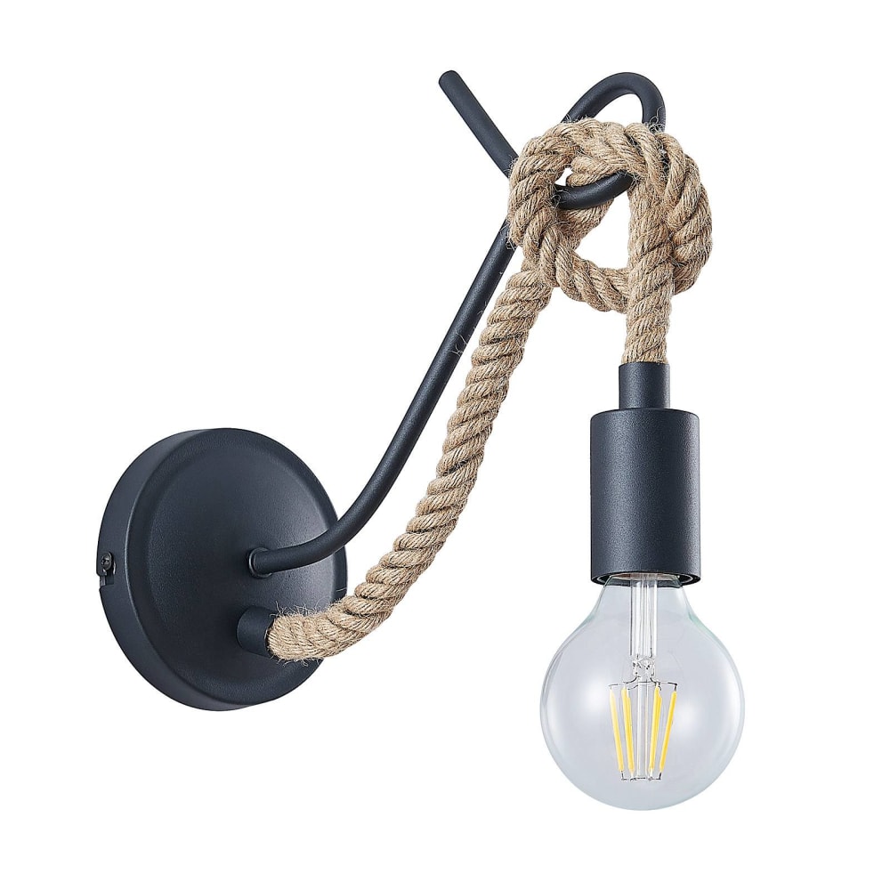 Lucande Wandleuchte, Wandlampe Innen aus Metall, schwarz style vintage - Metall