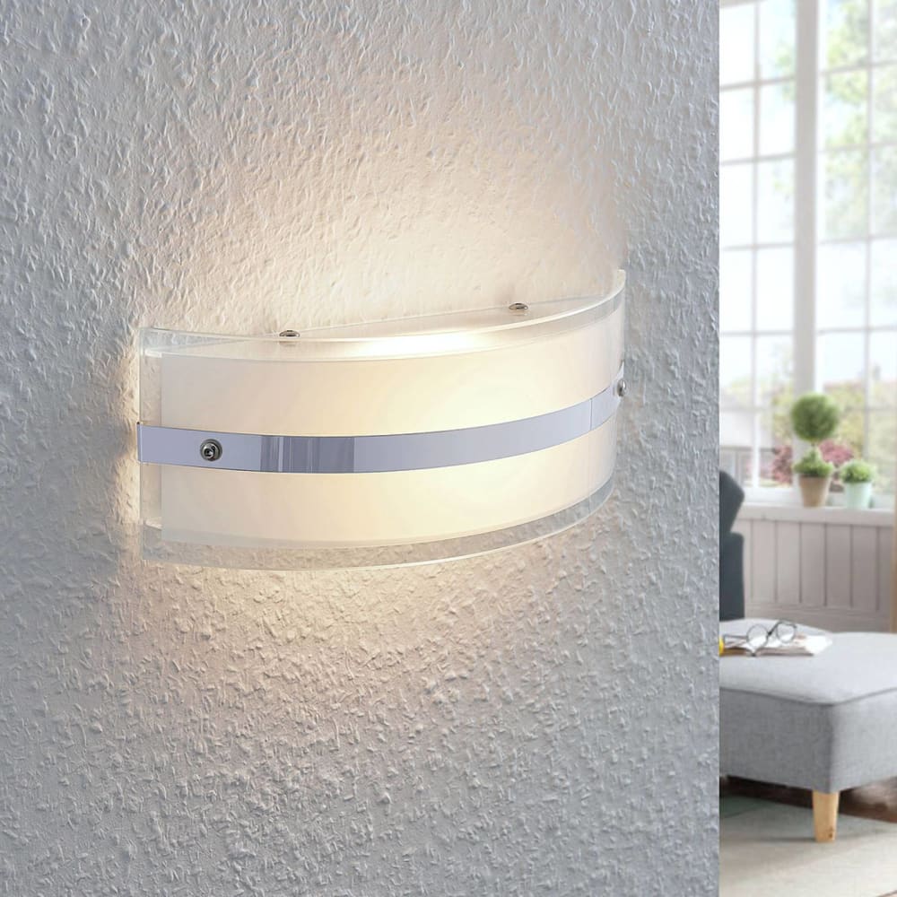 LED Wandleuchte, Wandlampe Innen aus Glas, weiß - Maisons Du