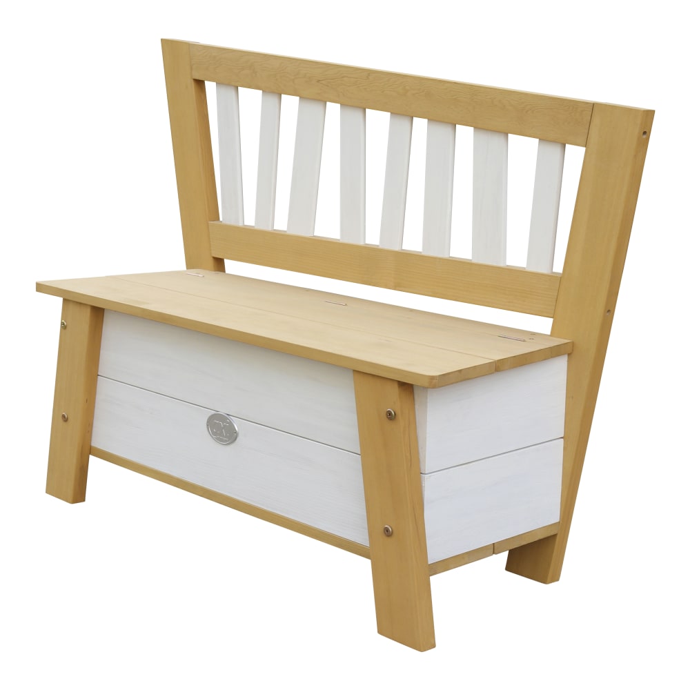 Banc de rangement, espace de stockage, marron/blanc, 116x37x84 cm