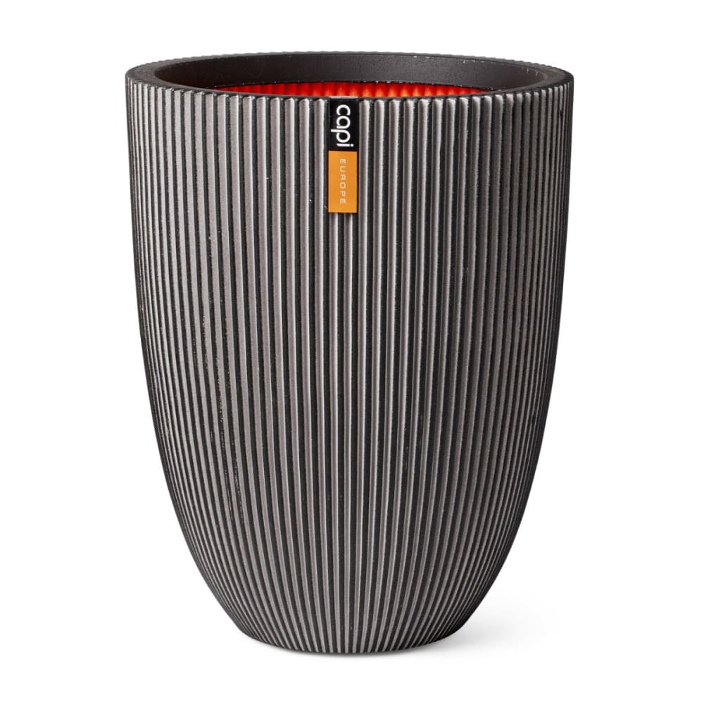 Vase élégant bas Groove 34 x 46 cm - Anthracite