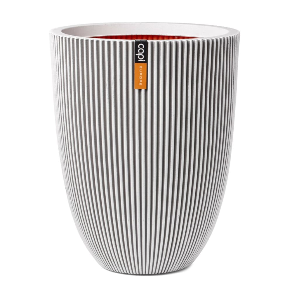 Vase Groove ivoire 34x46 cm - Résistant aux intempéries