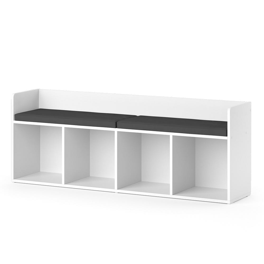 Vicco Kindersitzbank Ohne Faltboxen Weiß 142.4x53.4cm style modern WEISS SPANPLATTE Kinder