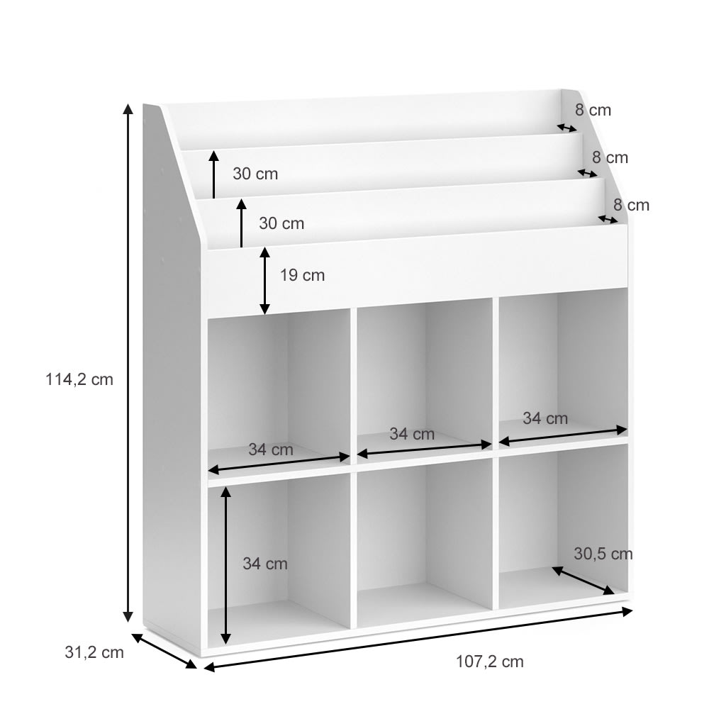 Bibliothèque enfant, blanc 107.2x114.2cm - Maisons du Monde