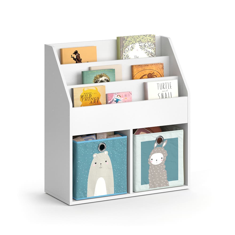 Vicco Kinderregal mit 2 Faltboxen, Weiß 72 x 79cm style modern WEISS SPANPLATTE Kinder