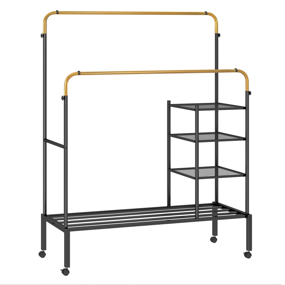 Giantex Kleiderständer aus Metall 135 x 54 x 170 cm, Gold Gold Metall