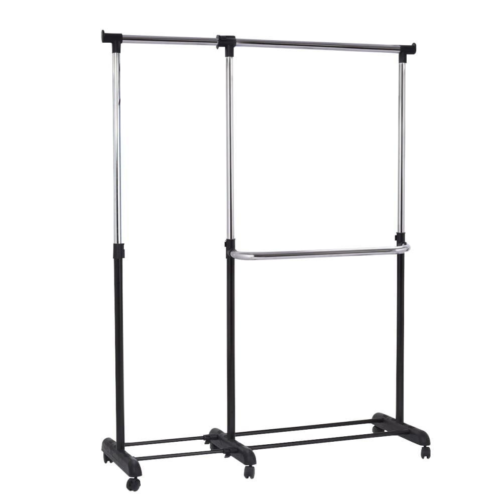 Giantex Kleiderständer aus Stahl 160 x 43 x 168 cm, Schwarz Schwarz Edelstahl