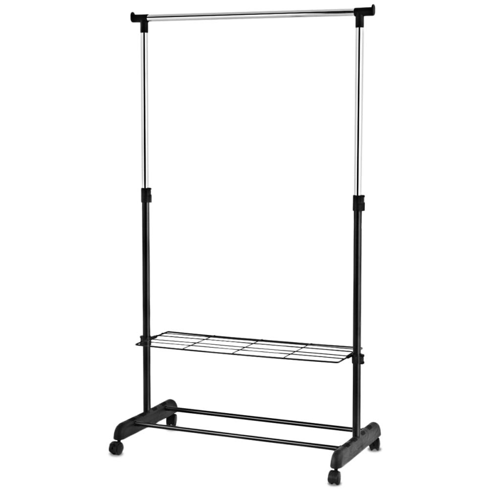 Giantex Kleiderständer aus Kunststoff 84 x 42 x 168 cm, Schwarz Schwarz Pvc - Polyvinlychlorid