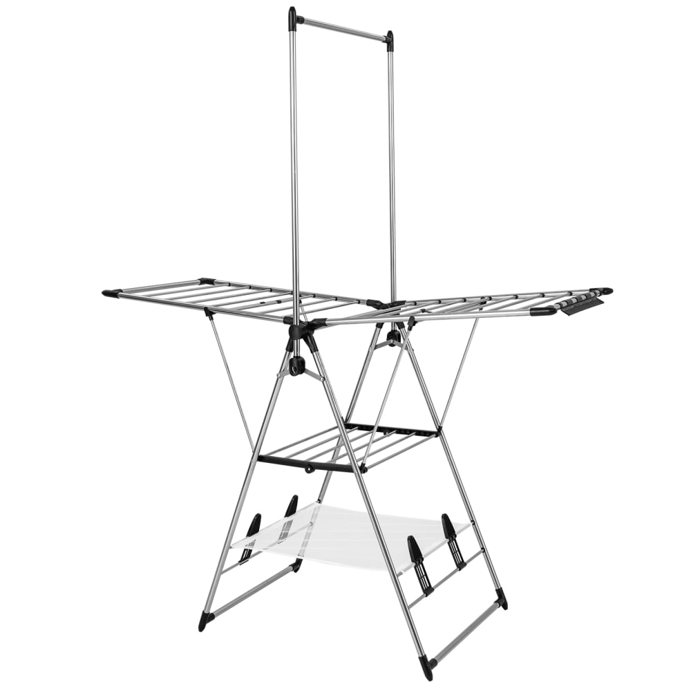 Giantex Wäscheständer aus Aluminium 157,5 x 61 x 192 cm, Silber Silber Aluminium