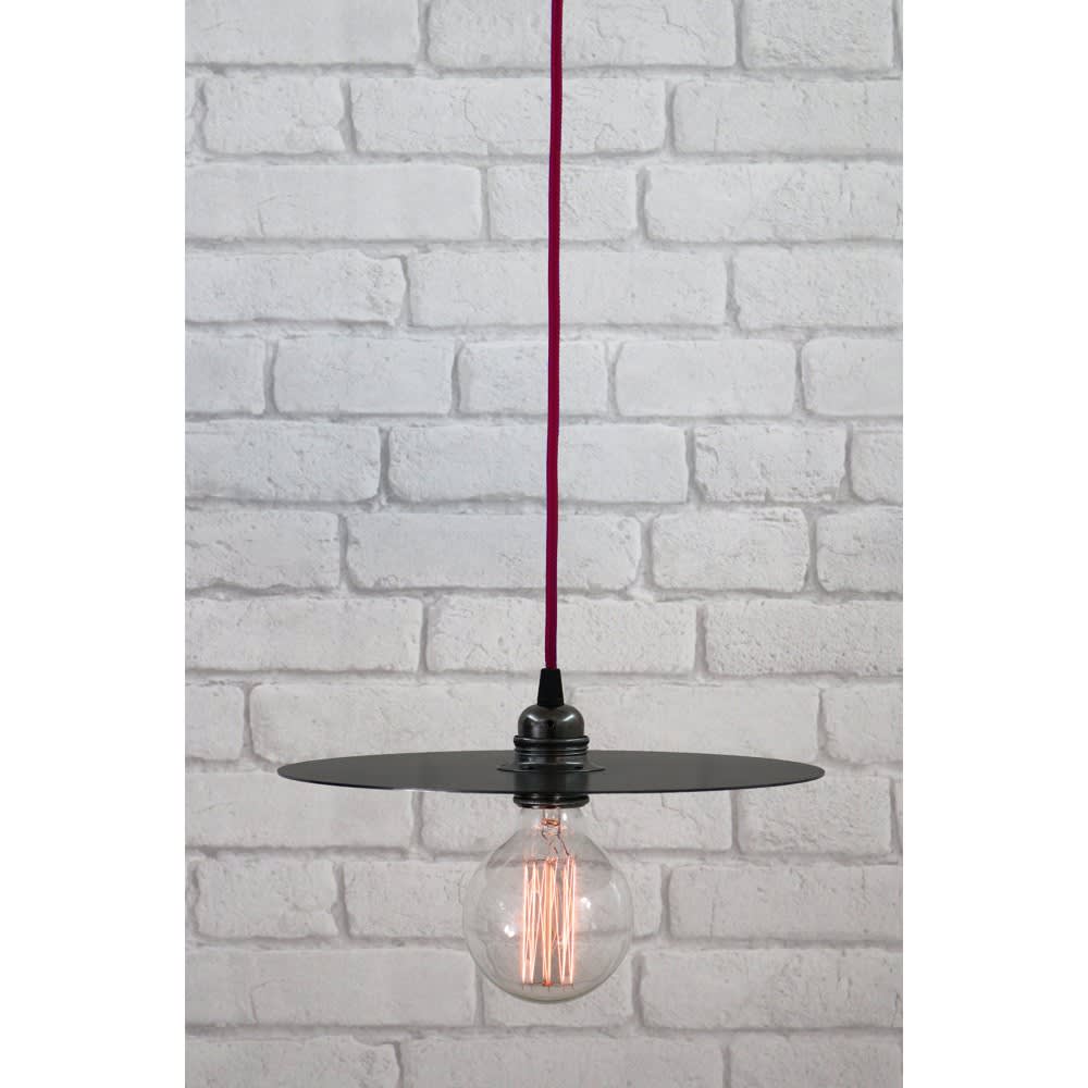 Suspension en acier vieilli avec câble bordeaux d.30cm — vue 3