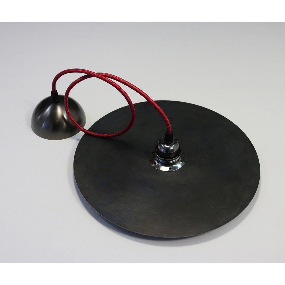 Suspension en acier vieilli avec câble bordeaux d.30cm — vue 4