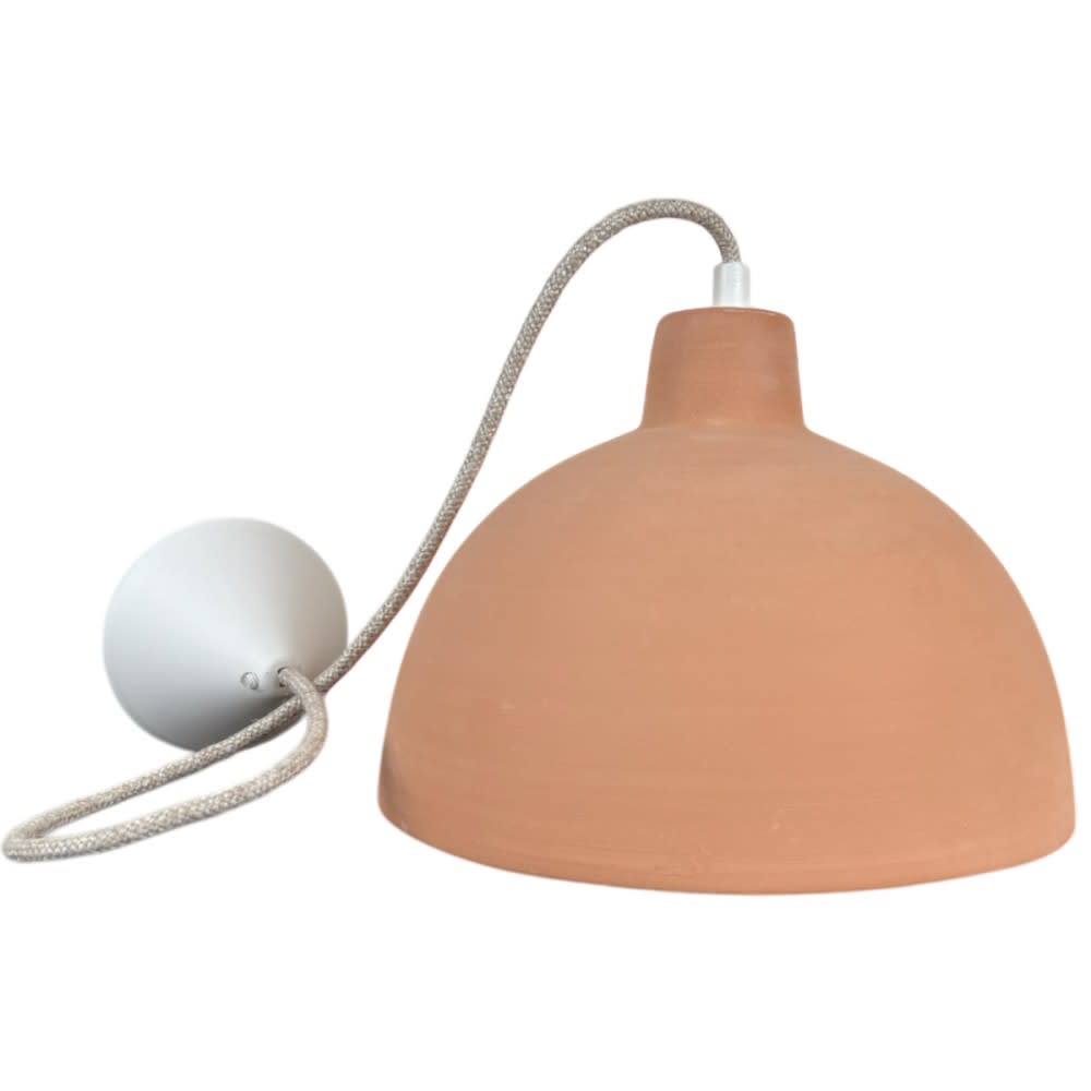 Suspension en terre cuite avec câble lin d.26cm — vue 4