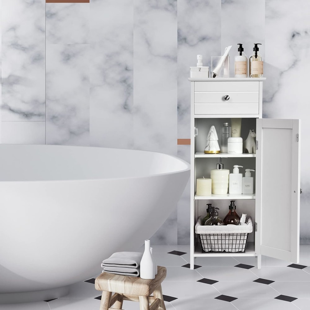 Armoire de rangement pour salle de bain blanc 35x30x87cm - Maisons du Monde