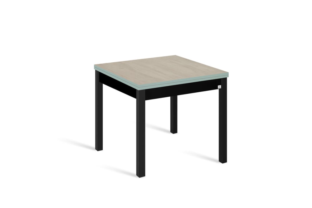 mesa cocina extensible libro 80160x80 cm roble pata negro