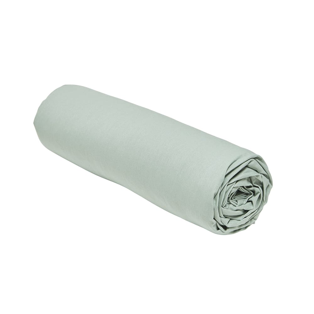Drap housse grand bonnet 2 personnes uni coton 160x200 cm vert — vue 4