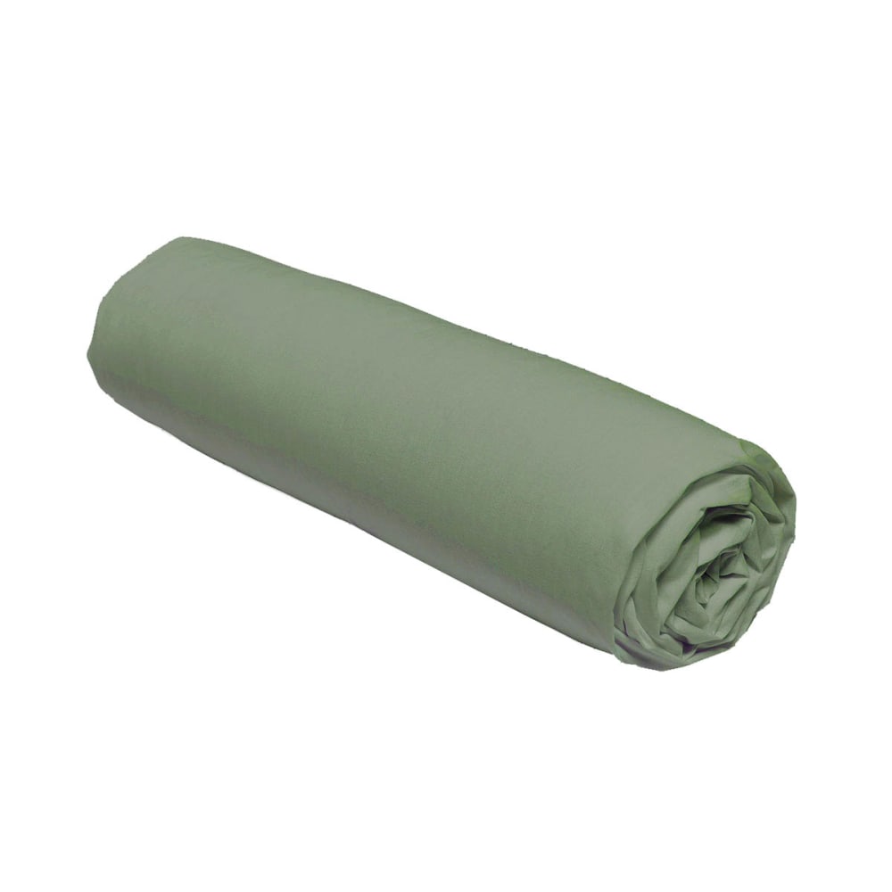 Drap housse grand bonnet 2 personnes uni coton 160x200 cm vert - Maisons du Monde
