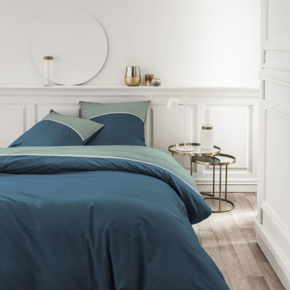 Parure de lit 2 personnes coton  260x240cm Vert