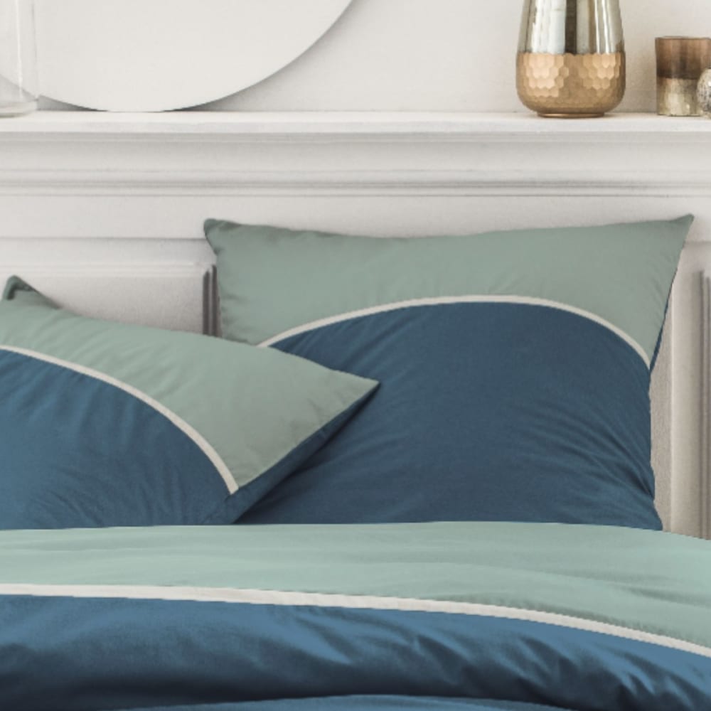Parure de lit 2 personnes coton 260x240cm vert - Maisons du Monde