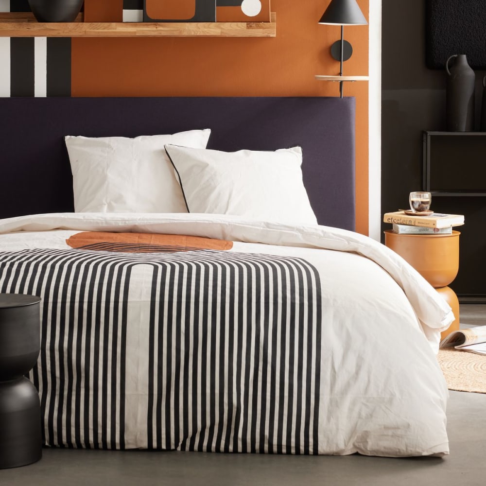 Parure de lit imprimé Graphique  240x260 cm Blanc