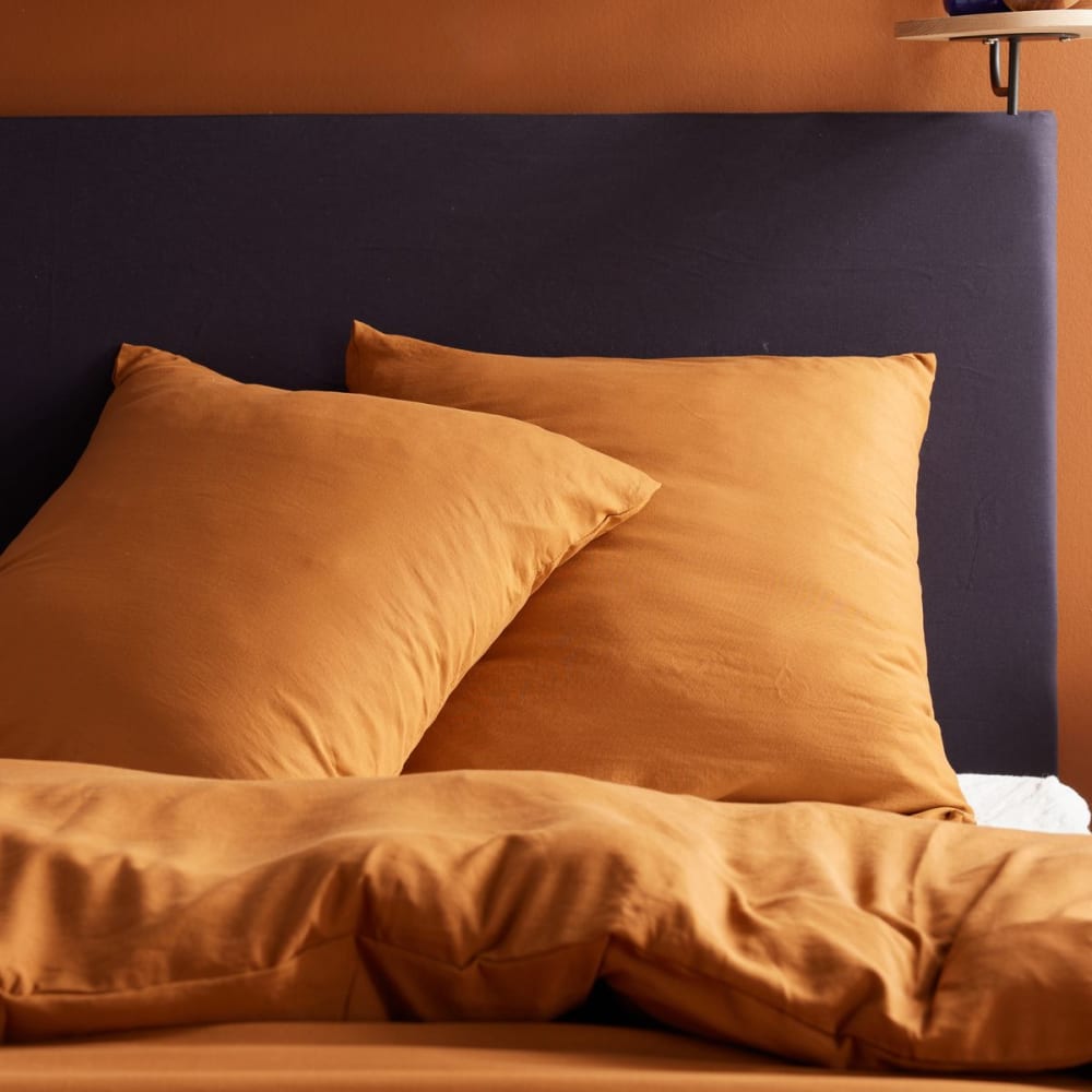 Parure de lit effet lavé 240x220cm marron - Maisons du Monde
