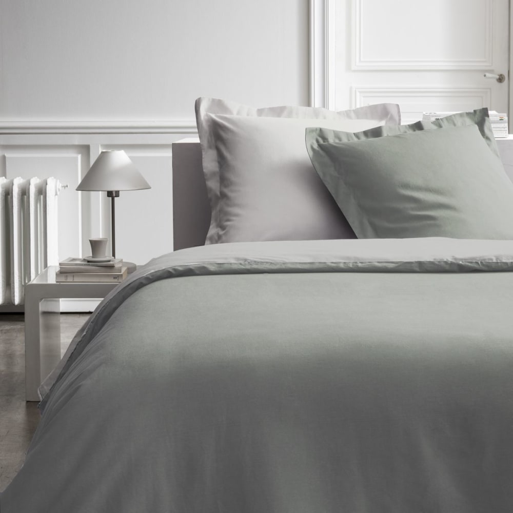 Parure de lit 2 personnes bicolore coton  260x240cm Beige